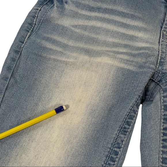 Wallflower vintage size 3 light wash distressed skinny jeans double button EUC - Picture 5 of 15